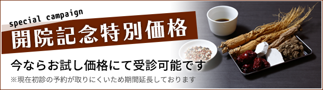 かがやきクリニック 開院記念特別価格